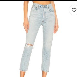 AGOLDE Riley High Rise Straight Crop in Shatter Size 24